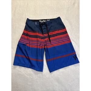 Hurley Board Shorts Men 33 Red Blue
